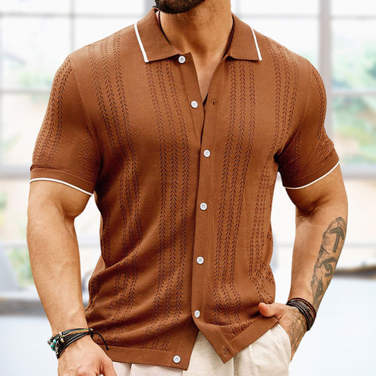 Button-Down Short-Sleeve Polo