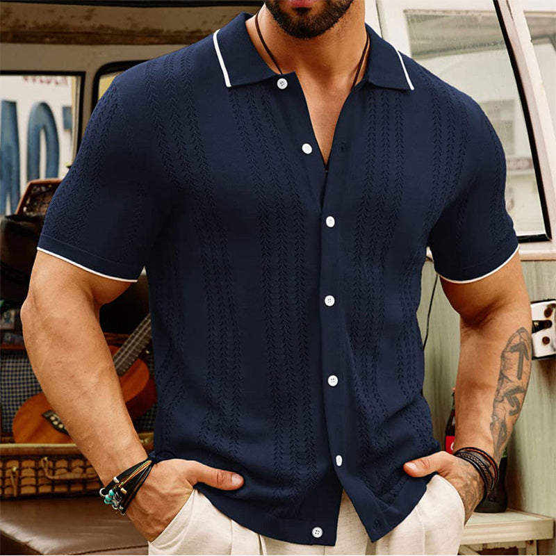 Button-Down Short-Sleeve Polo