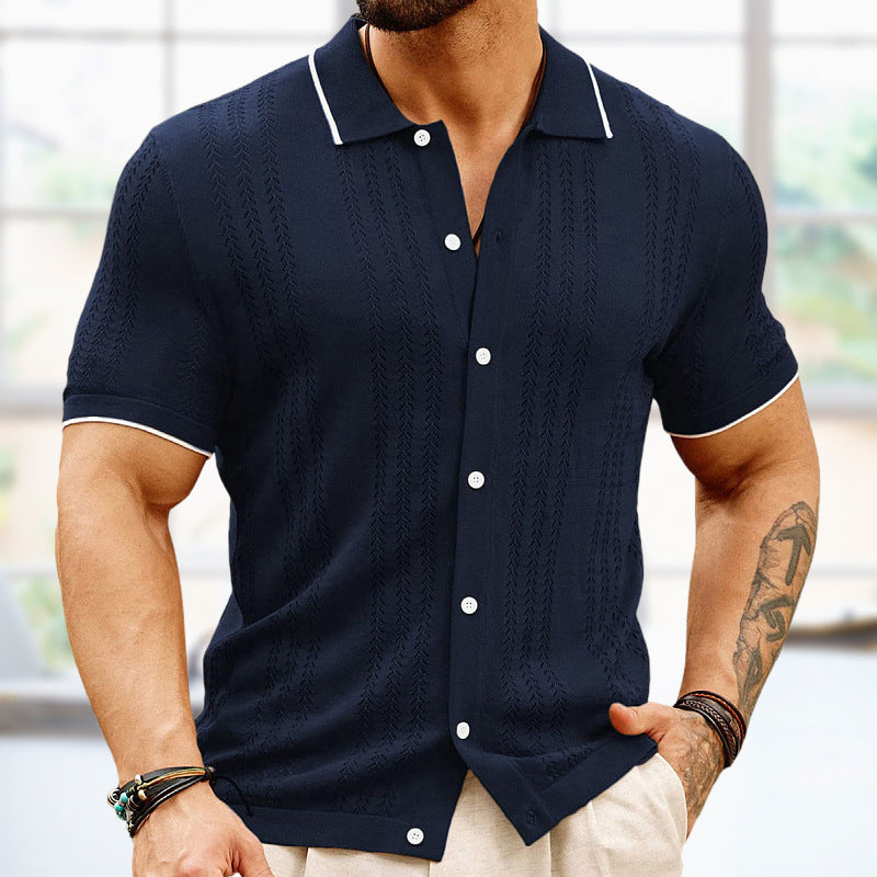 Button-Down Short-Sleeve Polo