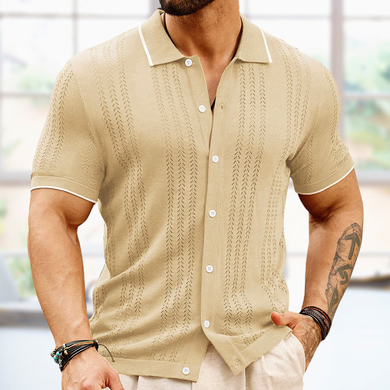 Button-Down Short-Sleeve Polo